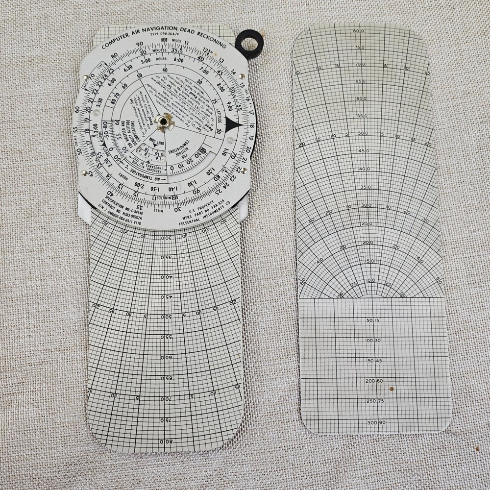 Vintage Flight Computer Plotter Protractor Navigation Pilot Aviation Tools Set - Picture 4 of 10